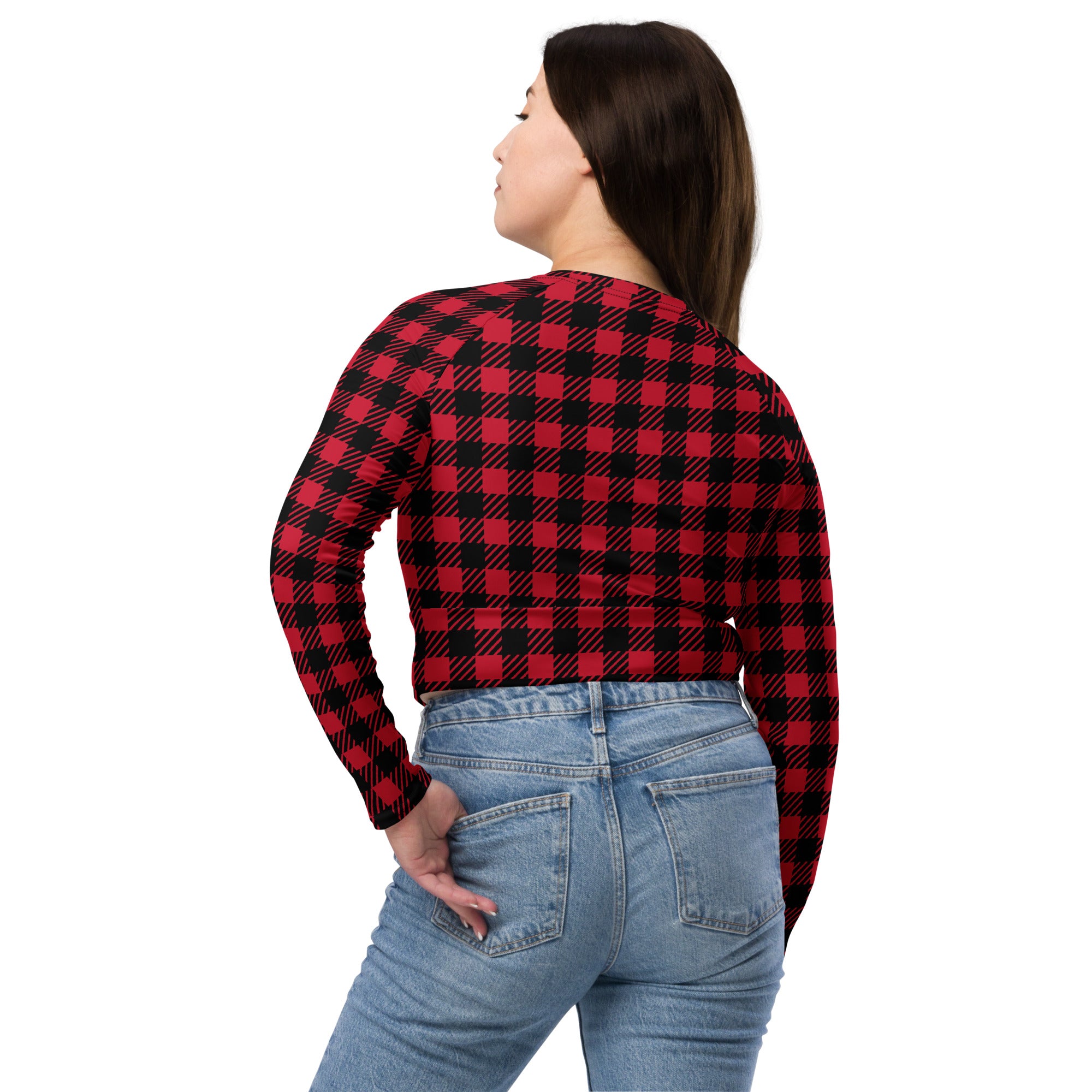 Girls' Christmas Cropped Top. Not-a-PJ Plaid Christmas Streetwear or Activewear. WickedYo.